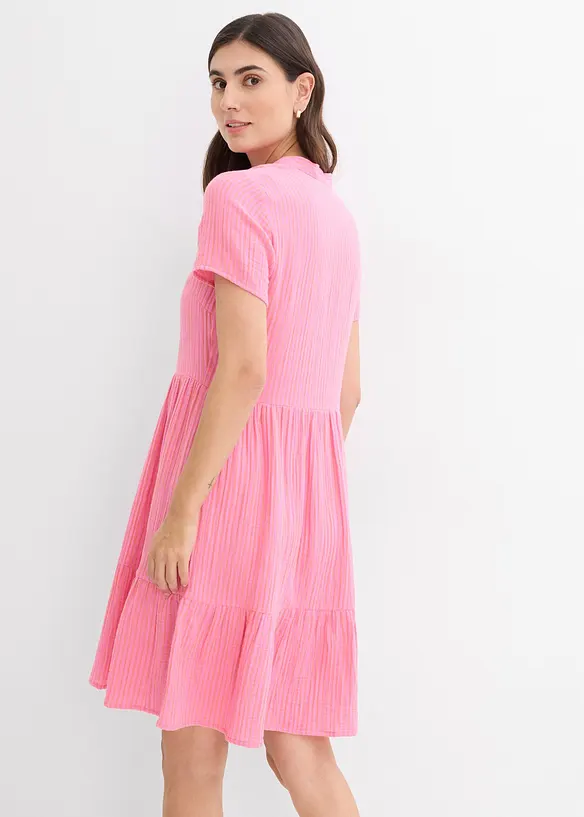 Gestreepte jurk van mousseline, bonprix