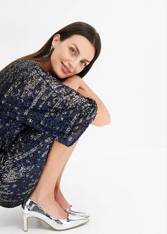 Oversized paillettenjurk, bonprix