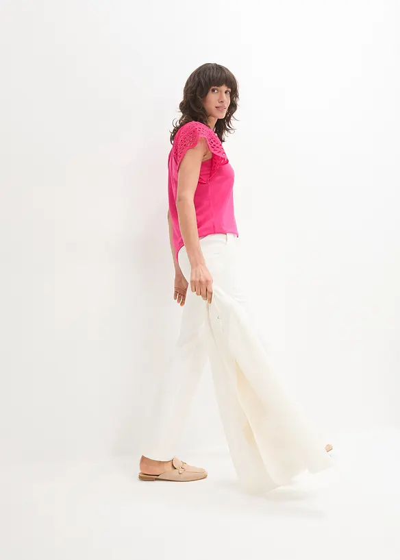 Shirt met broderie anglaise, bonprix