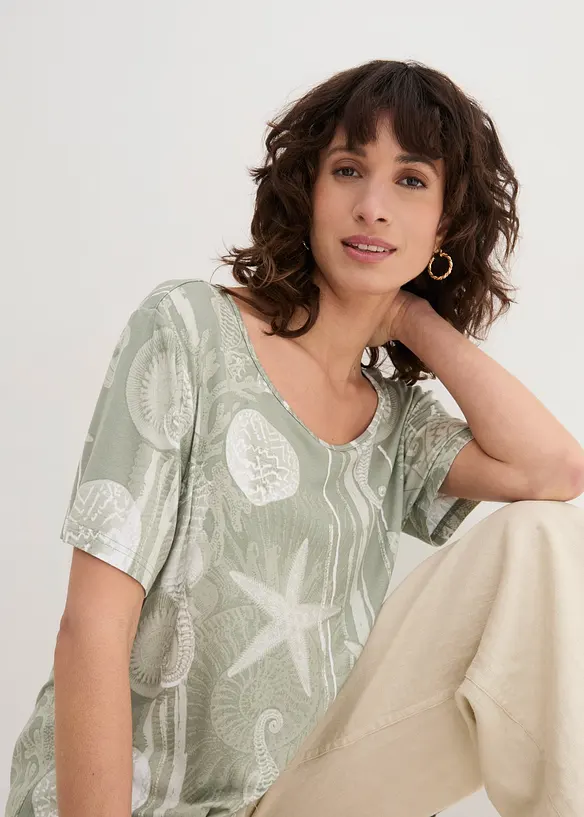Longshirt van een zachte viscosemix, bonprix