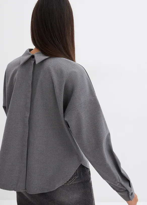 Omkeerbare oversized blouse van viscosemix, bonprix