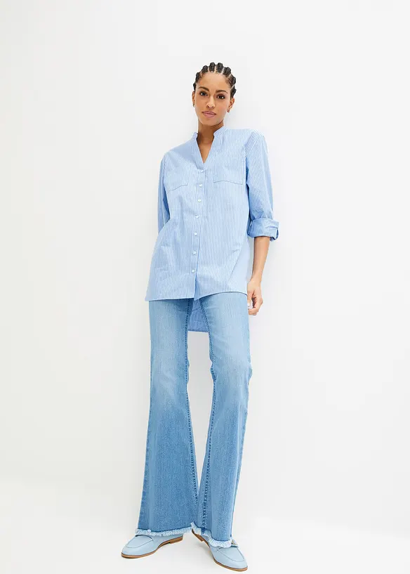 Lange blouse met oprolbare mouwen, bonprix