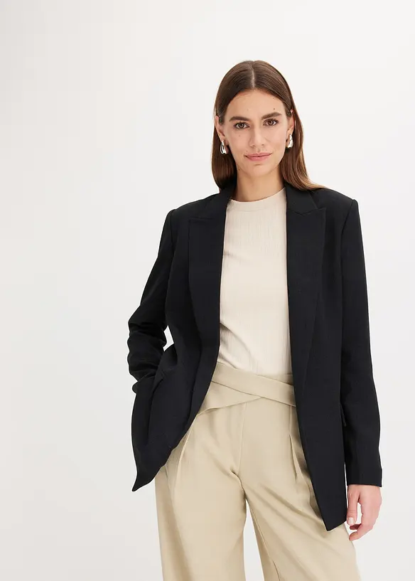 Blazer in linnen-look met gestreepte voering, bonprix