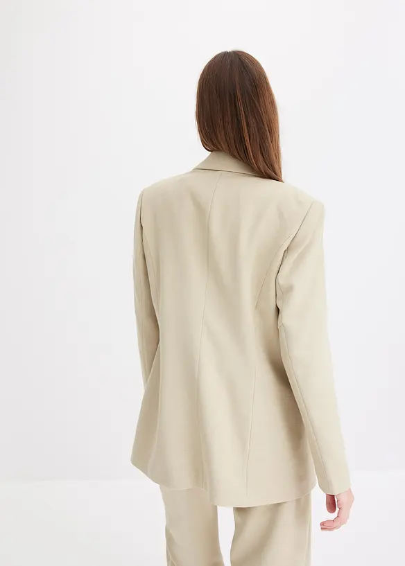 Blazer in linnen-look met gestreepte voering, bonprix