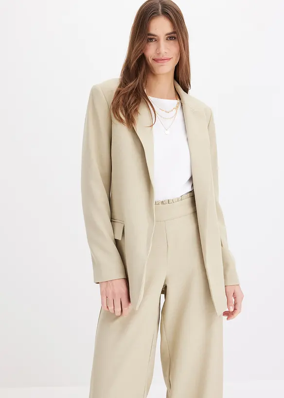 Blazer in linnen-look met gestreepte voering, bonprix