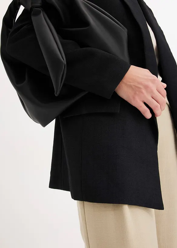 Blazer in linnen-look met gestreepte voering, bonprix