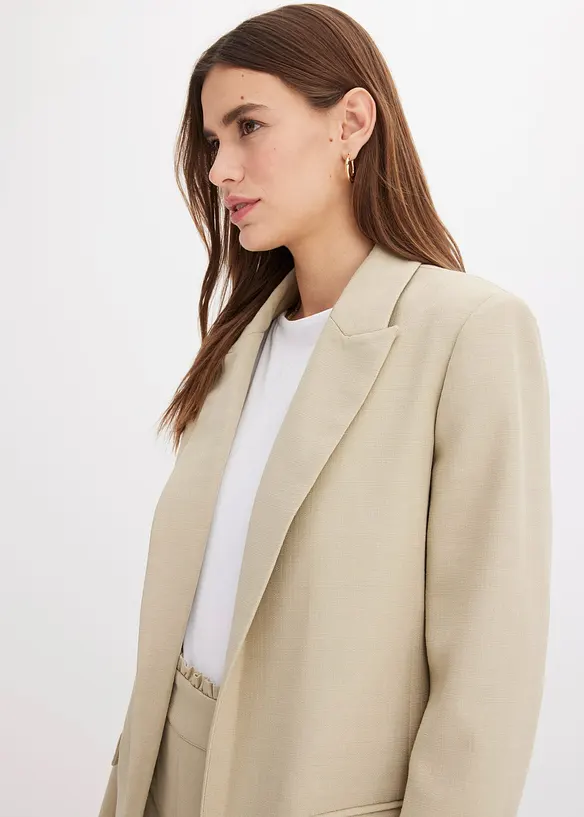 Blazer in linnen-look met gestreepte voering, bonprix