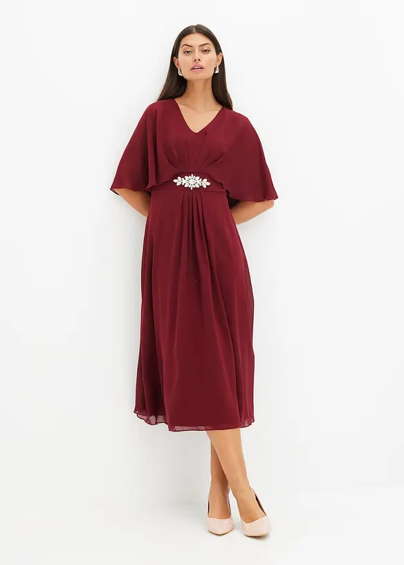 Chiffon jurk met strass, bonprix