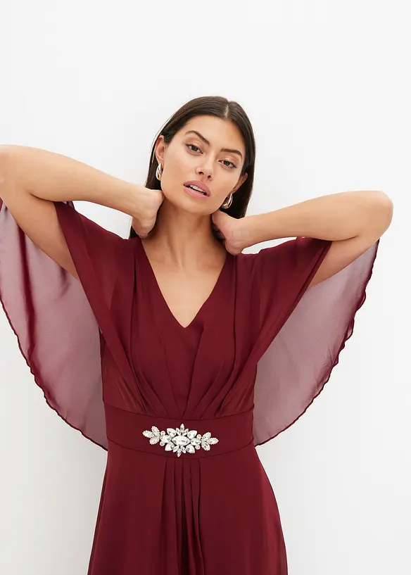 Chiffon jurk met strass, bonprix