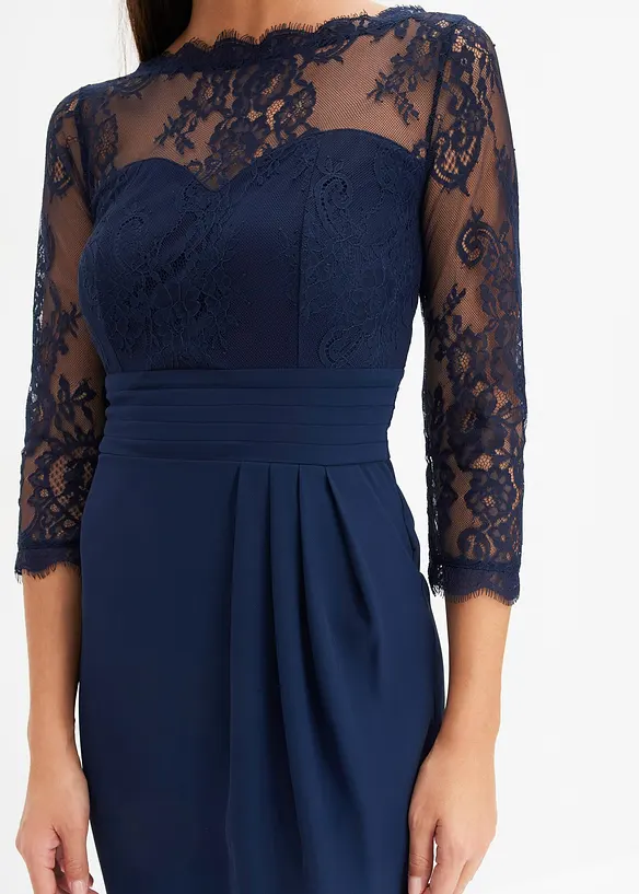 Mini jurk met kant, bonprix