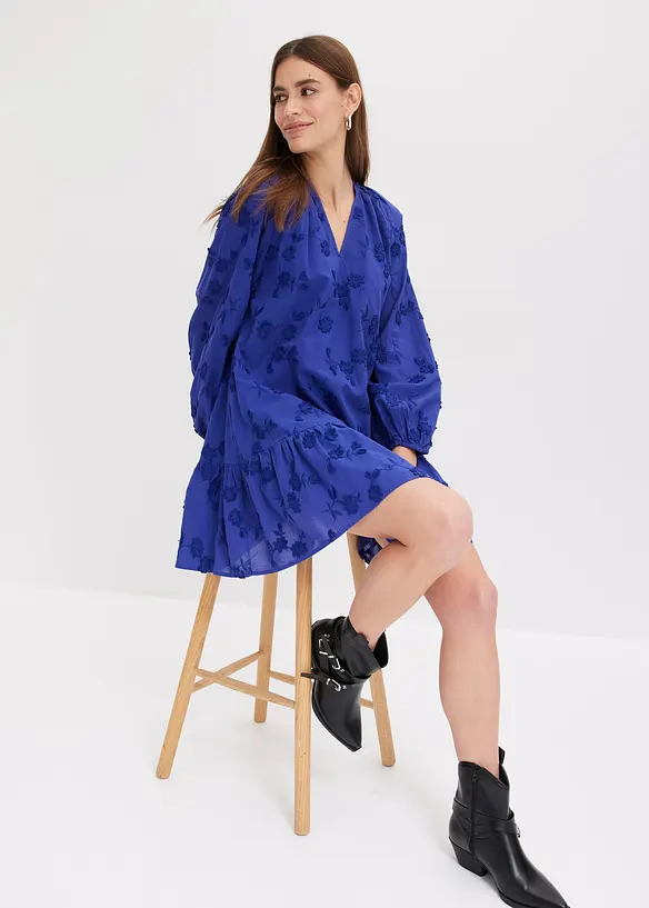 Jurk met bloemen-applicatie, bonprix