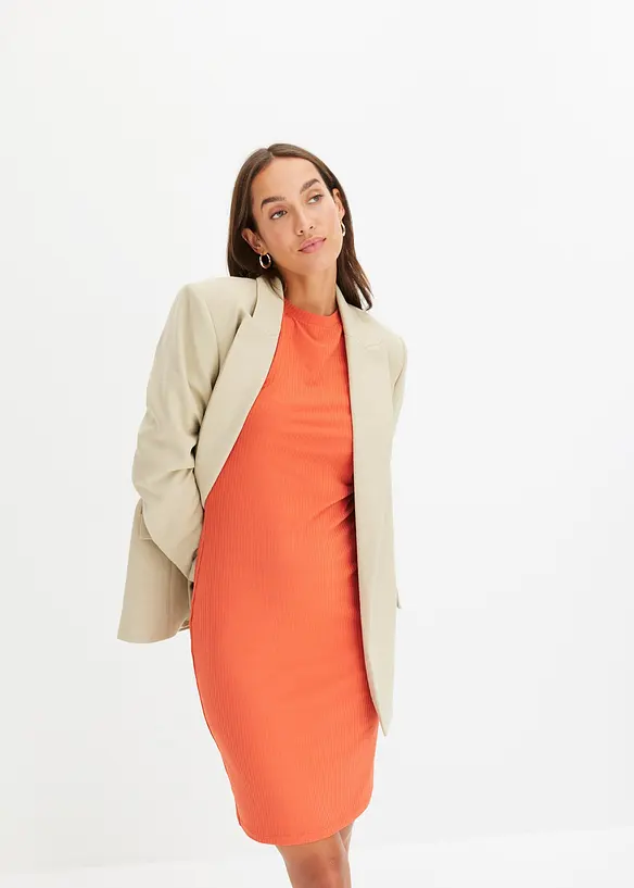Geribde jurk van jersey, bonprix