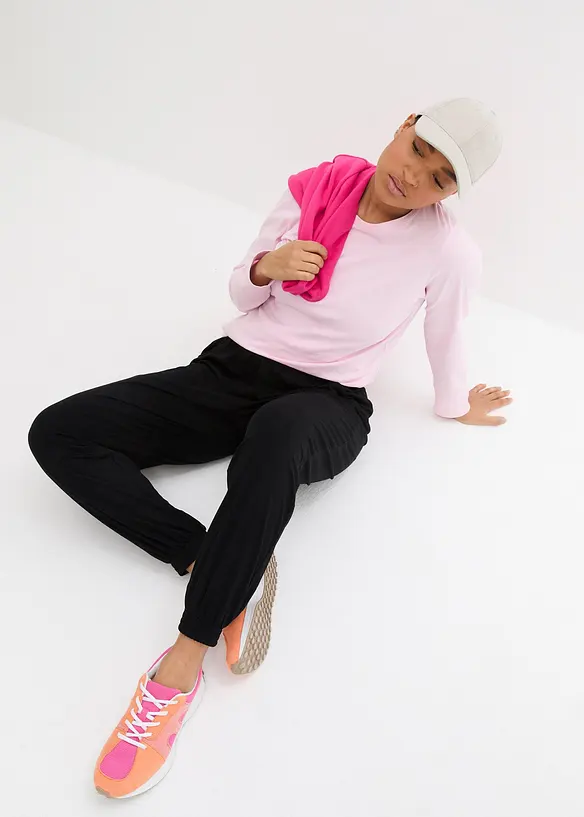 Jersey broek van viscose, bonprix