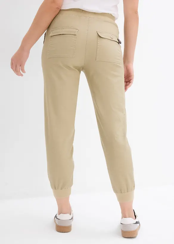 Twill broek met comfortband, bonprix