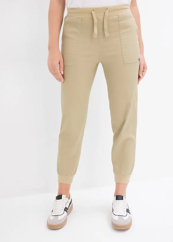 Twill broek met comfortband, bonprix