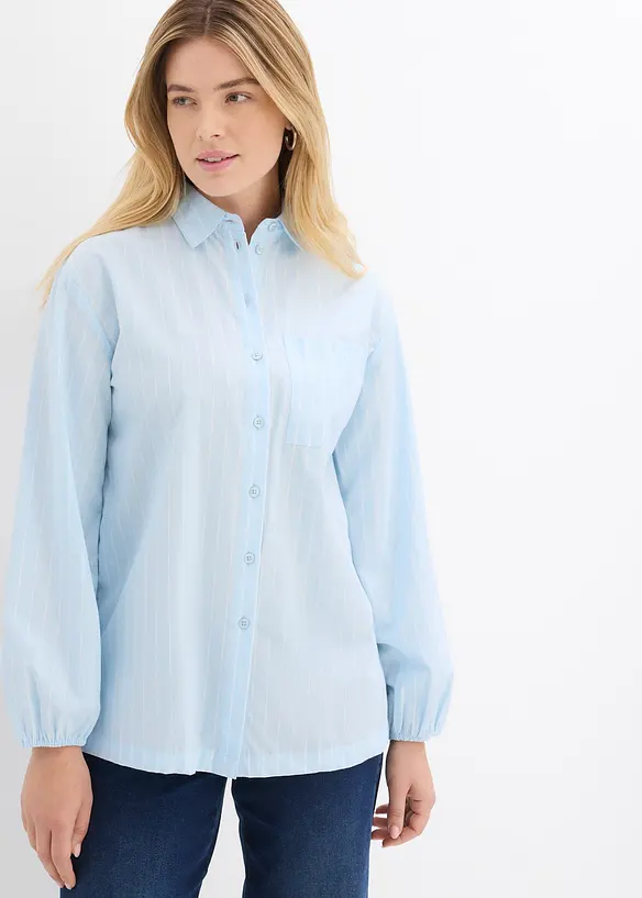 Oversized oberhemdblouse van popeline, bonprix