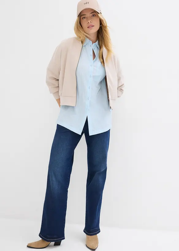 Oversized oberhemdblouse van popeline, bonprix