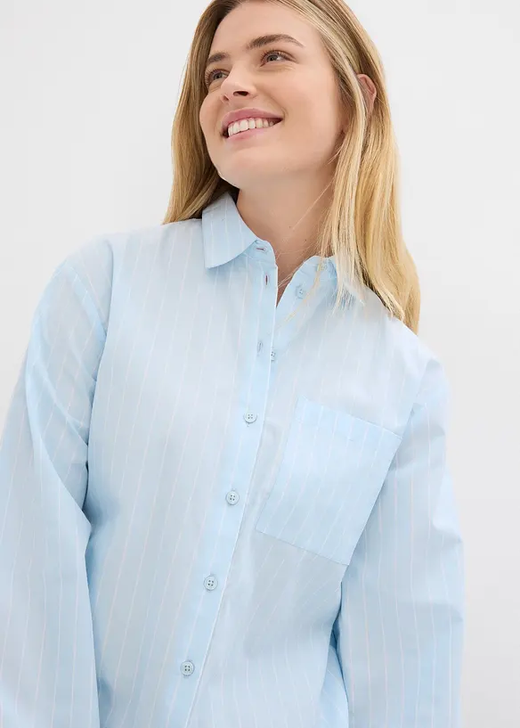 Oversized oberhemdblouse van popeline, bonprix