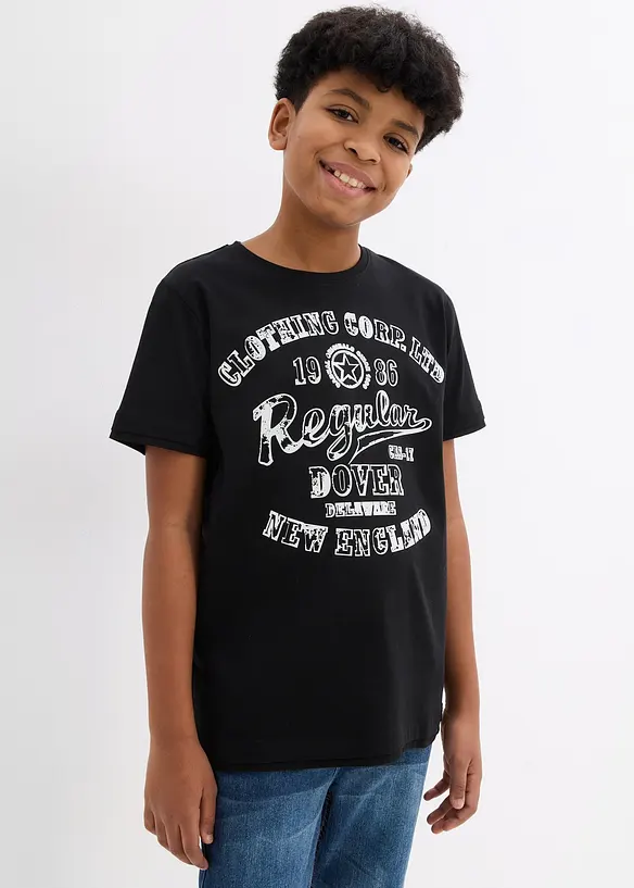 Jongens T-shirt (set van 2) van biologisch katoen, bonprix