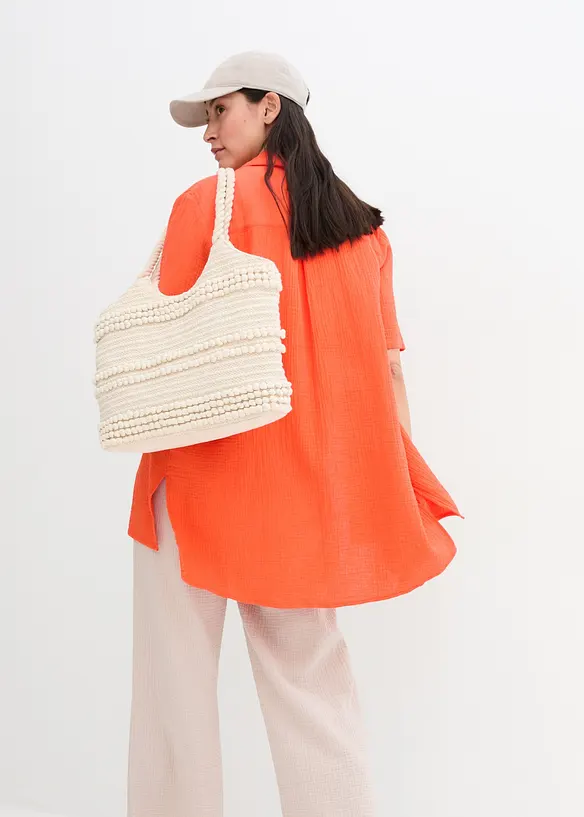 Lange mousseline overhemdblouse, bonprix