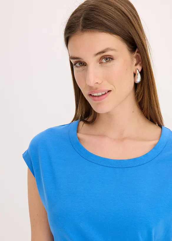 Jerseyjurk van elastische katoenmix met knopen, bonprix