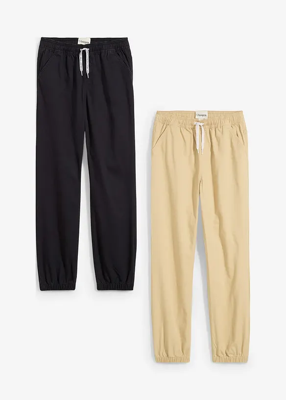 Instapbroek van katoen, regular fit (set van 2), bonprix