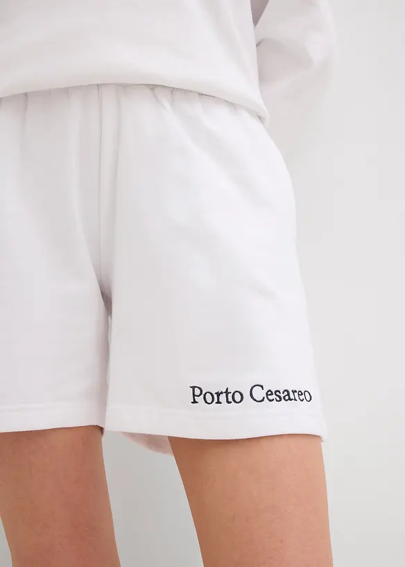 Sweat short met borduursel, bonprix