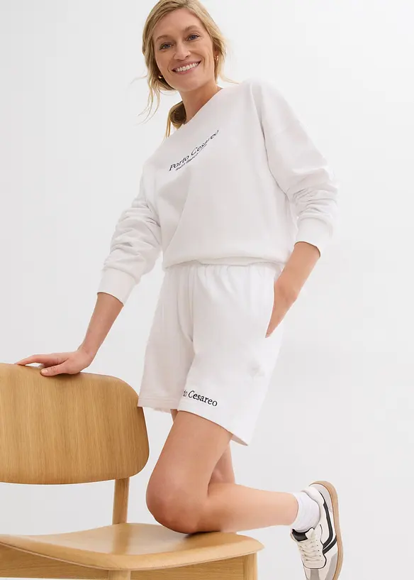 Sweat short met borduursel, bonprix