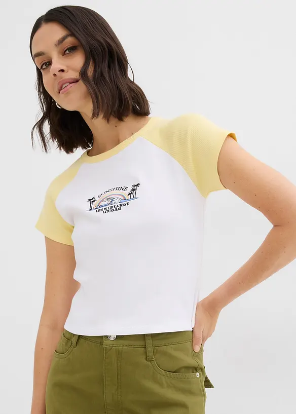 T-shirt met raglan mouwen, bonprix