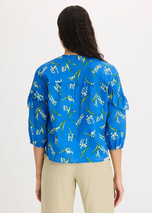 Gedessineerde blouse met volants, bonprix