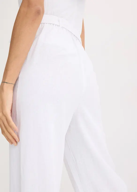 Jumpsuit in een jersey-linnenmix, bonprix