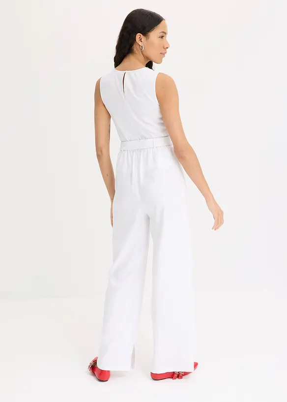 Jumpsuit in een jersey-linnenmix, bonprix