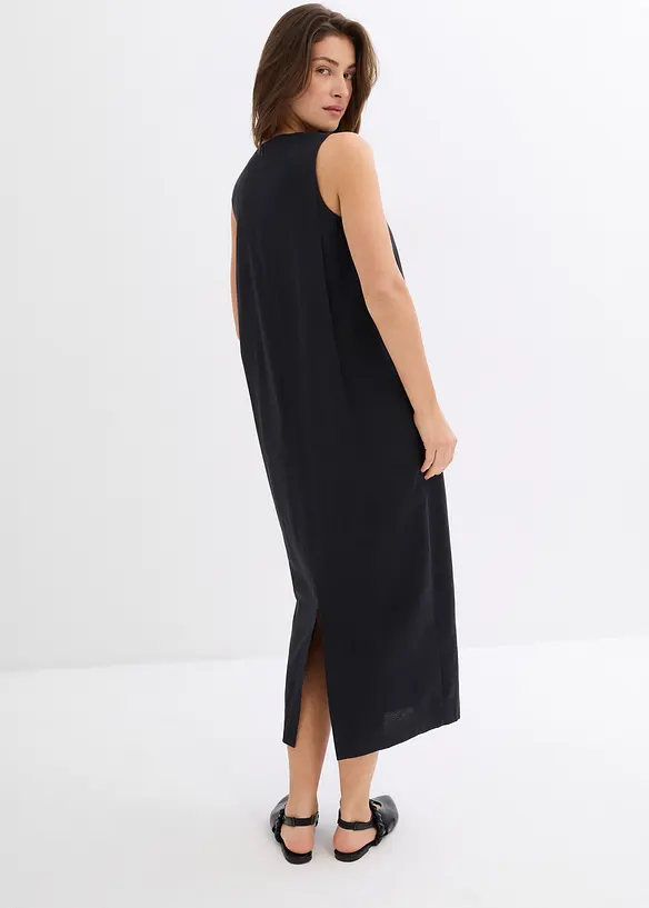 Maxi jurk met steekzakken in een viscosemix, bonprix