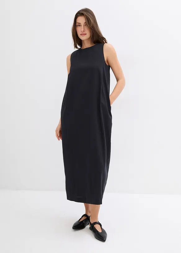Maxi jurk met steekzakken in een viscosemix, bonprix