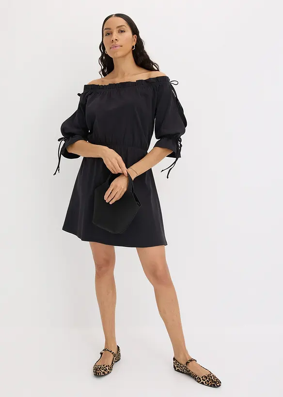 Jersey jurk met Carmen halslijn, bonprix