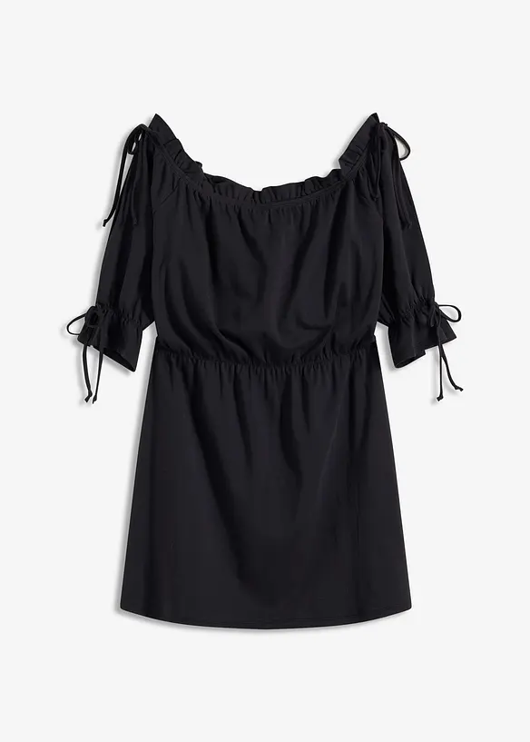 Jersey jurk met Carmen halslijn, bonprix