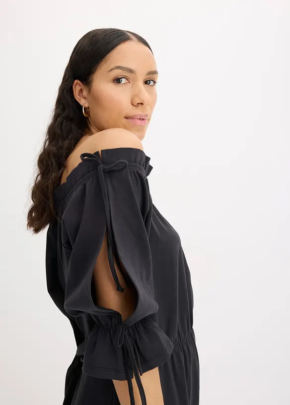 Jersey jurk met Carmen halslijn, bonprix
