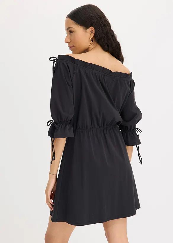 Jersey jurk met Carmen halslijn, bonprix