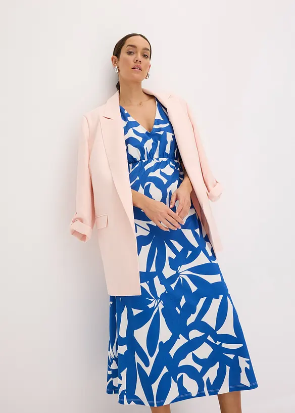 Midi jurk met pofmouwen, bonprix