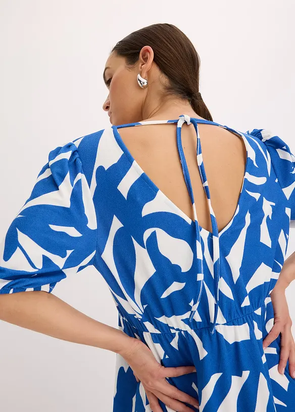 Midi jurk met pofmouwen, bonprix
