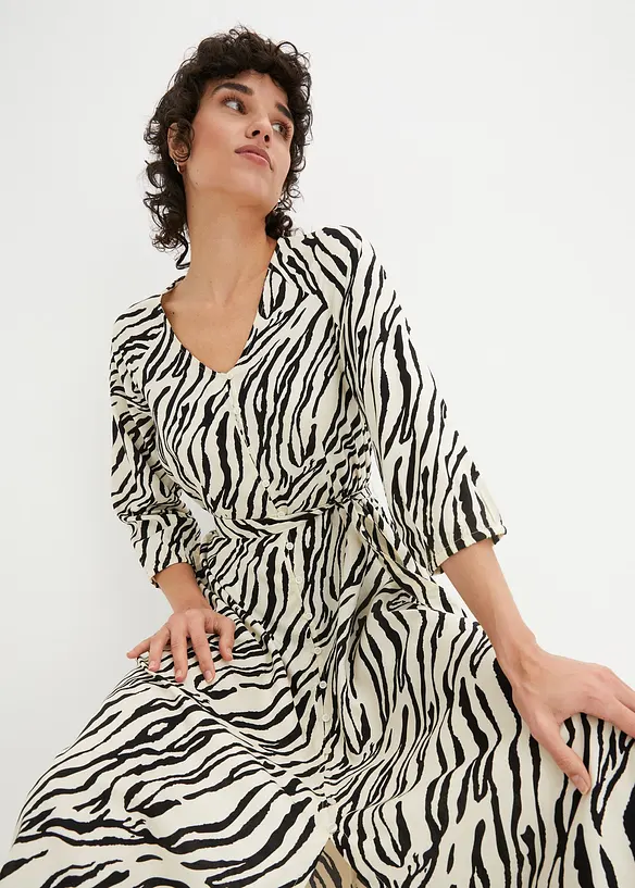Midi jurk van soepele viscose, bonprix