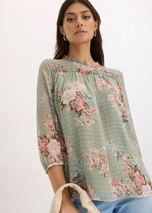 Chiffon tuniek bedrukt, bonprix