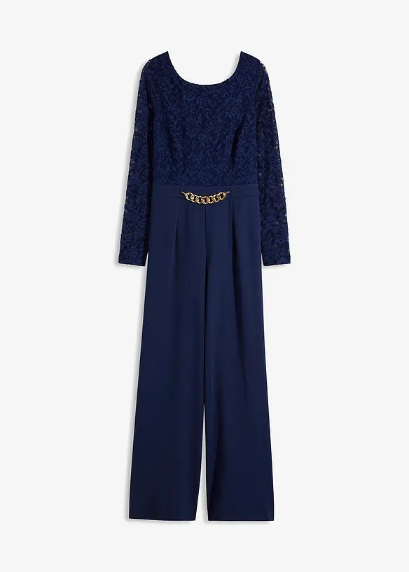 Jumpsuit met kant en kleine ketting, bonprix