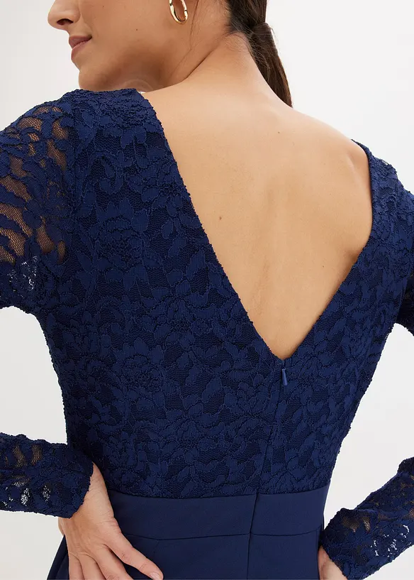 Jumpsuit met kant en kleine ketting, bonprix