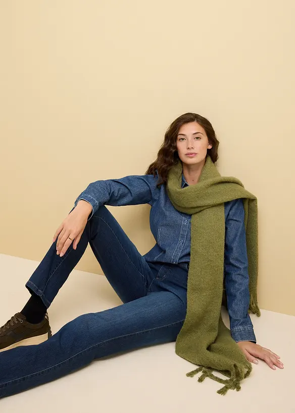 Stretch jeans mid waist, straight, bonprix
