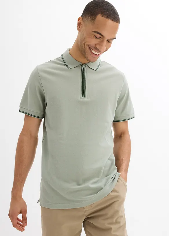 Poloshirt van katoen met ritssluiting, bonprix