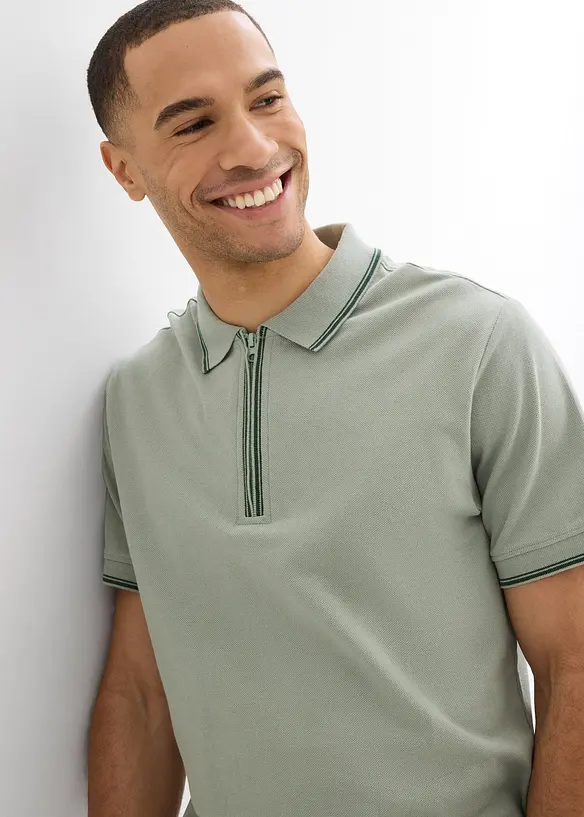 Poloshirt van katoen met ritssluiting, bonprix