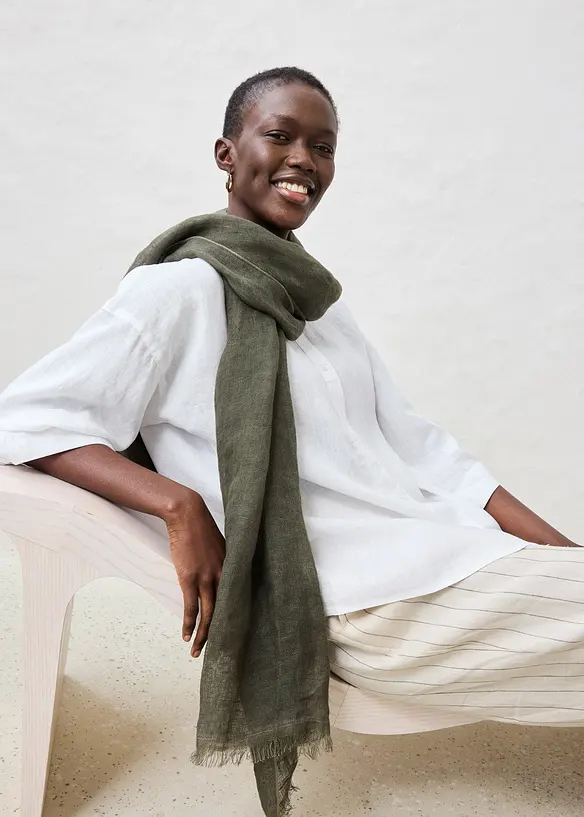 Oversized blouse van puur linnen, bonprix