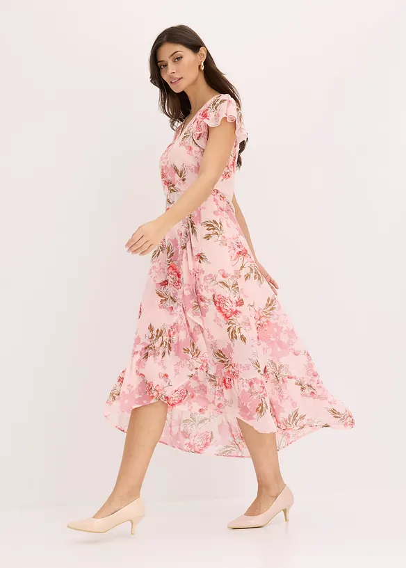 Chiffon jurk met volants, bonprix