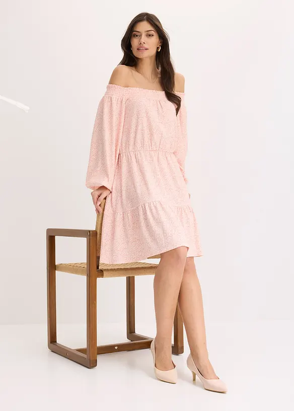 Carmen jurk met all-over print, bonprix